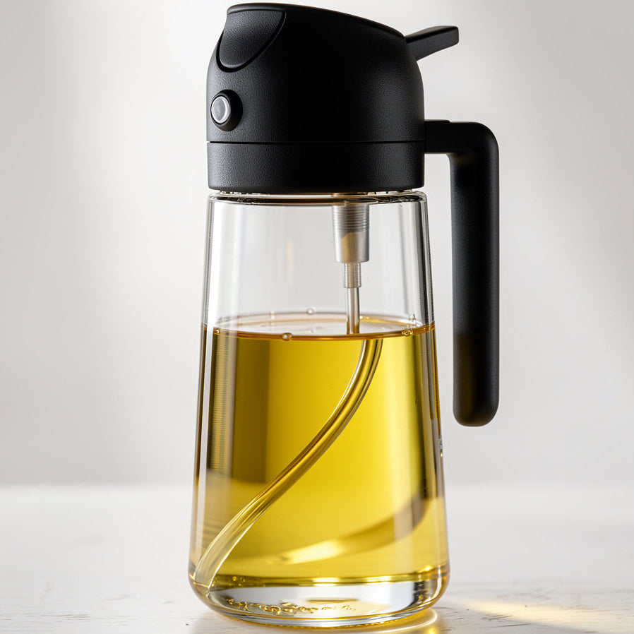 Dispensador de Aceite 2 en 1 (500 ml) – Botella Pulverizadora y Vertedor de Plástico